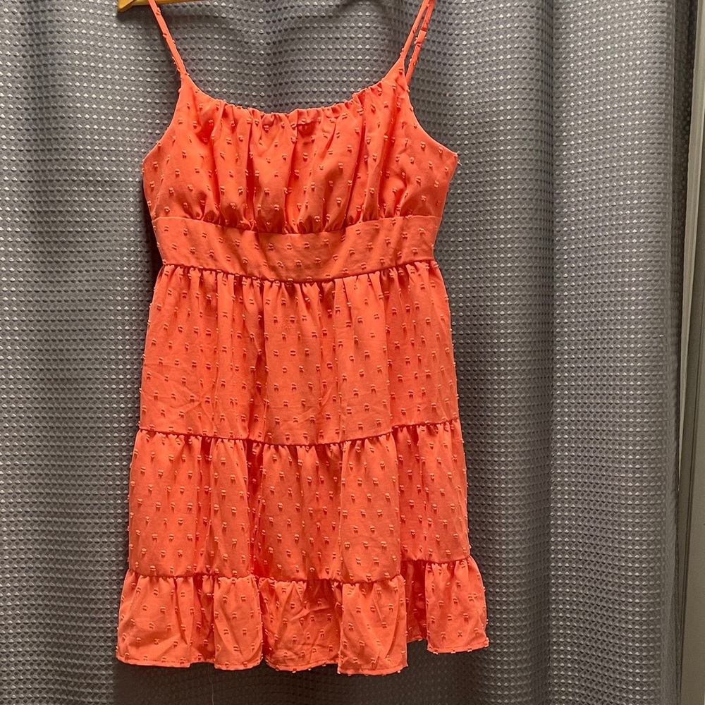 SHEIN Strapless Orange Dress